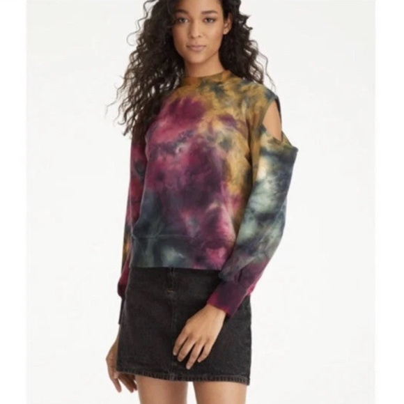 Revolve x 525 America - Tie-Dye Cutout Shoulder Sweatshirt - Picture 1 of 9